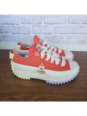 ❤️Converse Run Star Hike Platform Color Pop Leather 5 Men's Shoes Orange A16289C